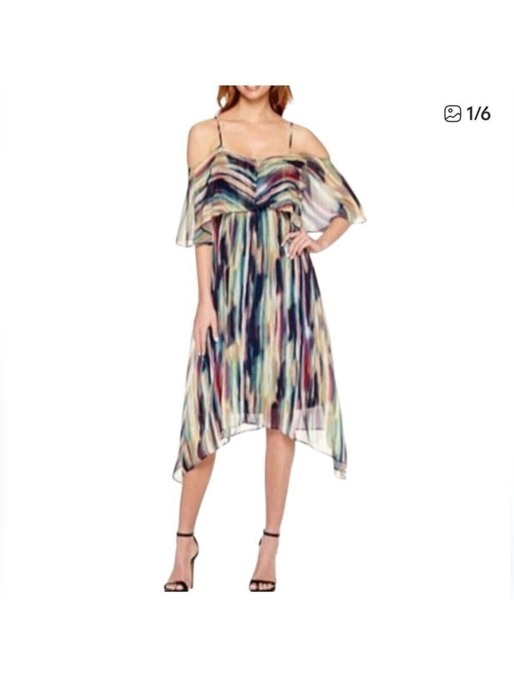 A.N.A -NWT Large Cabana multicolor cold shoulder sundress. Beautiful colors! NWT